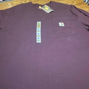 Carhartt Maroon Original Fit Short Sleeve Shirt Mens XL